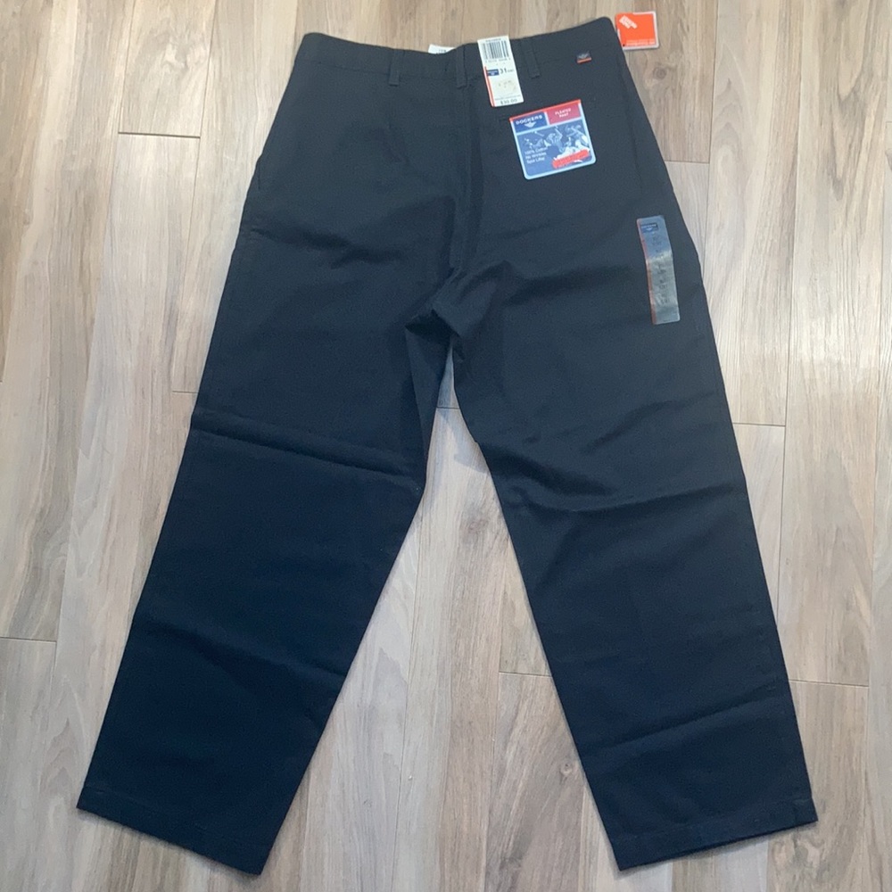 Dockers pleated 100% cotton black pant size 31  Husky - Picture 8 of 12